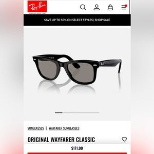 NWOT Ray-Ban Wayfarer Polarized Sunglasses- unisex